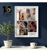 Stüdyo 14 Kişiye Özel Yazılı ve 5 Kolaf Fotoğraflı Çerçeveli Tablo - Babalar Günü Hediyesi - Sevgiliye Hediye - Doğum Günü Hediyesi