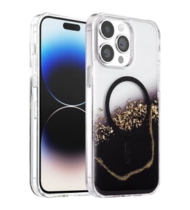 Onegif iPhone 14 Pro Max Lotus Simli Magsafe Kapak - Siyah