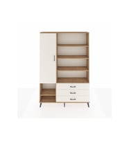 Arges Gardrop 9 Raflı 3 Çekmeceli Tek Kapaklı  132x30x195 Çam-Aytaşı