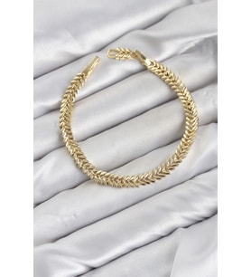 CM Başak Model Gold Renk Pirinç Kadın Bileklik TJ-BB8599