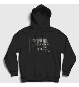 Presmono Unisex Siyah Studio Rapper NF Kapüşonlu Sweatshirt 305231tt