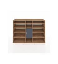 Kronos Dolap 12 Raflı Tek Kapaklı  220x59x163 Çam-Antrasit/Çam