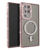 Northcity Samsung Galaxy S25 Ultra Uyumlu Kılıf Joke Simli Magneticsafe Kılıf - Pembe