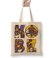 Kobe Bryant Tribute Typography Bez Çanta Uzun Saplı
