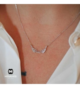 Melek Kanadı Harfli 925 Ayar Gümüş Kolye