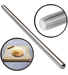 80cm Çelik Oklava 304 Kalite Paslanmaz Çelik Metal Hamur Börek Baklava Yufka Açma Oklavası