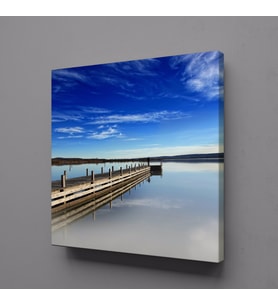 SAHİL İSKELE MANZARASI KANVAS TABLO 60x60cm (Karışık)