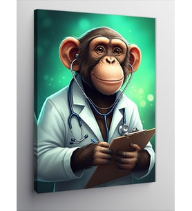 Kanvas Tablo Doktor Maymun