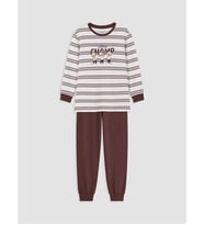LCW Kids Ekru Bisiklet Yaka Erkek Çocuk Pijama Takımı