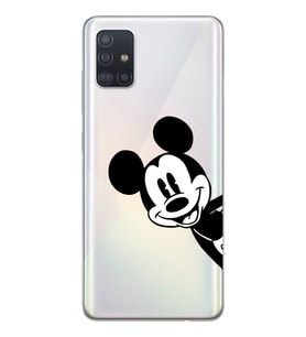 Samsung Galaxy A51 Uyumlu Mickey Mouse Tasarımlı Şeffaf Telefon Kılıfı