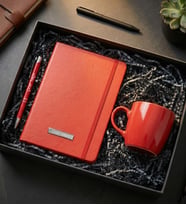 Kişiye Özel Defter & Kalem & Kupa Ofis Hediye Seti (Kırmızı)