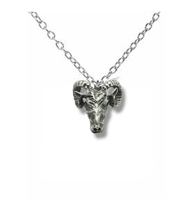 Horned Goat Figürlü Gümüş Renk Unisex Kolye – 60 cm Zincirli Gotik Takı