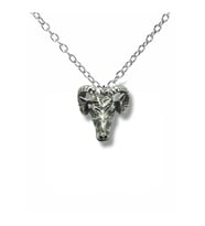 Horned Goat Figürlü Gümüş Renk Unisex Kolye – 60 cm Zincirli Gotik Takı