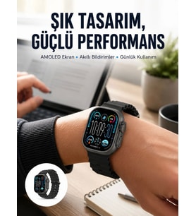 AMOLED Ekran 49mm Ultra Tasarım 3 Kordonlu Akıllı Saat Yeni Nesil