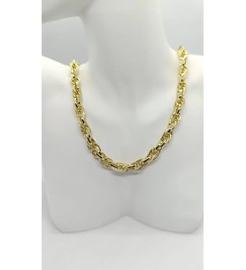 Kalın Örgü Gold Zincir Kolye (44 cm)