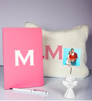 Kişiye Özel Defter Kalem Fotoğraflı Melek Notluk Ve Peluş Çanta Hediye Seti 106916 (Model 5)