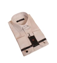 Açık Gri Dar Kesim Micro Kumaş Kol Düğmeli Slim Fit Erkek Gömlek - 201-9