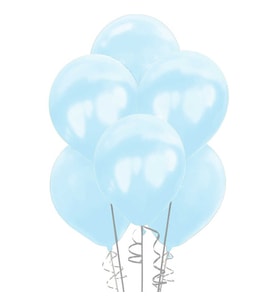 12" Metalik Balon 8 Adet - Açık Mavi