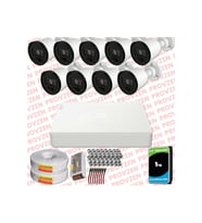 Provzen RV Hikvision 9 Kameralı Full HD 20mt Gece Görüşlü Güvenlik Kamerası Olay Anında bildirim