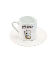 Türk Kahve Fincanı Mochi Cat Motto Baskılı Fincan