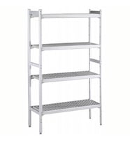 Electrolux Professional Düz Etejer Seti, Aluminyum Ayaklı, 4 Raflı, Her Raf Demonte Polietilen Tabletlerden Oluşur, Tabletler Bulaşık Makinesinde Yıkanabilir - 475x1696 Mm, H=1700 Mm BLS1696