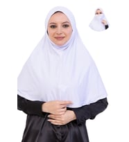 Hazır Başörtüsü Pratik İslami Giyim Penye Peçeli Türban Namaz İçin Yumuşak Eşarp
