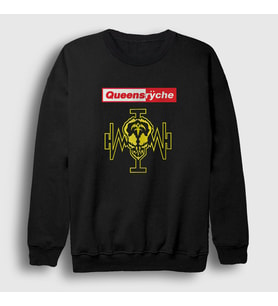 Presmono Unisex Siyah Logo V2 Metal Queensryche Sweatshirt 550193tt