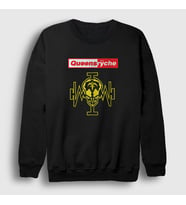 Presmono Unisex Siyah Logo V2 Metal Queensryche Sweatshirt 550193tt