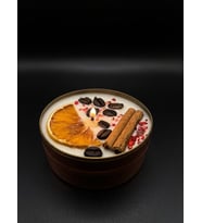 El Yapımı Doğal Soya Mum – Portakal Tarçın Kahve Aromalı Dekoratif Aromaterapi Mum 7x3 cm