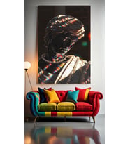 MODERN SANAT HEYKEL V6  Ev Duvar Salon Güzellik Salonu Ofis Dükkan Dekarasyon Kanvas Tablo (Çok Renkli)