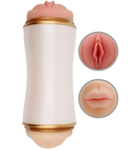 Reallistik Vajinal Oral Çift Taraflı Mastürbatör