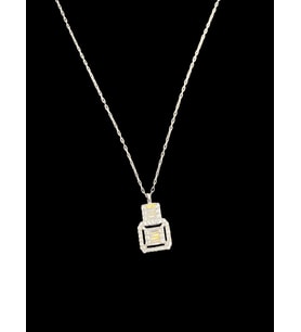 💎 Zirkon Taşlı 925 Ayar Gümüş Kare Kolye  Şıklık ve Işıltı Bir Arada!