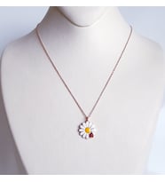 papatyalı uğur böcekli bayan gümüş kolye (Rose)