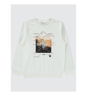 Civil Boys Erkek Çocuk Sweatshirt 6-9 Yaş Ekru (Ekru)