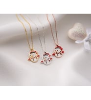 925 Ayar Papatya Silver kardan adam kolye.rose.gold.rodaj
