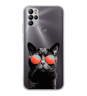 PrintiFy GM 21 Pro New Edition ile Uyumlu 1mm Slim Fit Kedi 3 050d Baskılı Silikon Şeffaf Kılıf