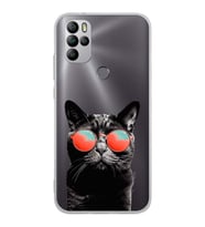PrintiFy GM 21 Pro New Edition ile Uyumlu 1mm Slim Fit Kedi 3 050d Baskılı Silikon Şeffaf Kılıf