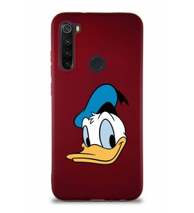 Xiaomi Redmi Note 8 Soft Premier Kapak Donald Duck-B Tasarımlı Silikon Kılıf - Mürdüm (Şeffaf)
