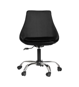 Krom Metal Ayaklı Ofis Çocuk Odası Çalışma Sandalyesi (AYARLANILABİLİR) ORİON (Siyah)