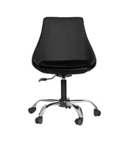 Krom Metal Ayaklı Ofis Çocuk Odası Çalışma Sandalyesi (AYARLANILABİLİR) ORİON (Siyah)