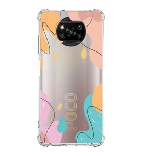 Xiaomi Poco X3 Köşe Korumalı Antişok Kapak Karışık Renkler Tasarımlı Şeffaf Silikon Kılıf