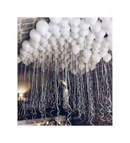 50 Adet Pastel Beyaz Balon Helyum Gazı Uyumlu Parlak Balon Kontef