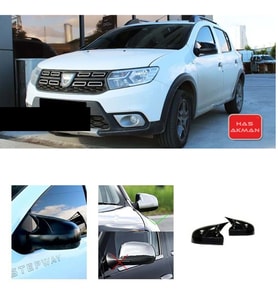 Dacia Sandero Batman Yarasa Ayna Kapağı Parlak Siyah ABS 2009 - 2020