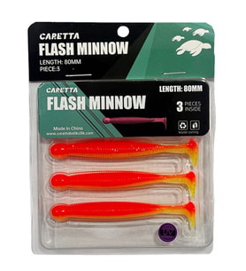 Caretta Flash Minnow 8cm 3.5gr 3 Adet Silikon Yem Lemon Back