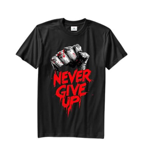 Mix T-Shirt Model Never Give Up Tasarım (,Hediye,Paketi Yapılır,Not Yazılır)