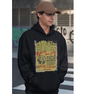 Tasarım Iron Maiden Baskılı Unisex Oversize Rock Metal Müzik Grubu Hoodie