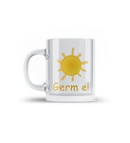 Germ e Temalı Kürtçe şeffaf Camlı Kupa Bardak - Germ e CAM Bardağı (Beyaz)