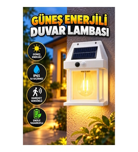 IP65 Su Geçirmez Güneş Panelli Dış Mekan LED Lamba Bahçe Balkon Veranda Aydınlatma
