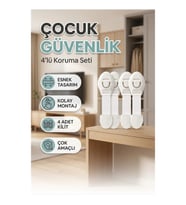 Esnek Kayışlı Çocuk Güvenlik Kilidi 4'lü – Dolap ve Çekmece İçin
