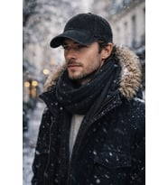 Erkek Premium Eskitme Kadife Şapka - Siyah